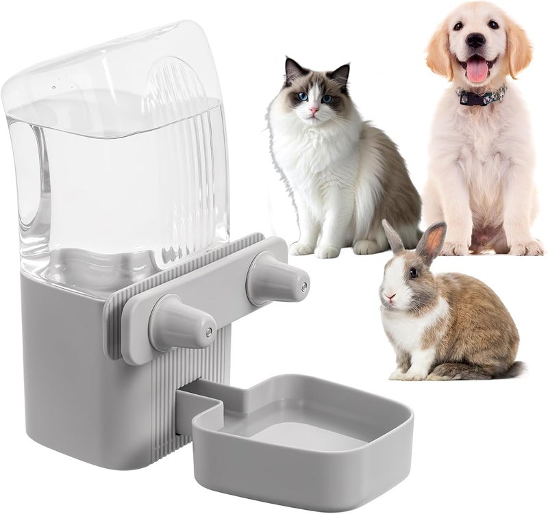 Kenond 50 oz Rabbit Water Dispenser,Gravity Dog Water Bowl Dispenser for Cage,Auto Water Bottle for Ferret,Cat,Dog and Other Animals, Compatible with Widemouth Cages, Wire Cages and Crates(Gary) - Image 1